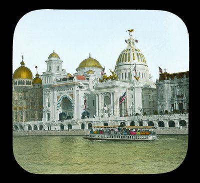 Paris Exposition: Quai des Nations, the Ottoman Pavilion and the United States Pavilion, 1900 by French Photographer